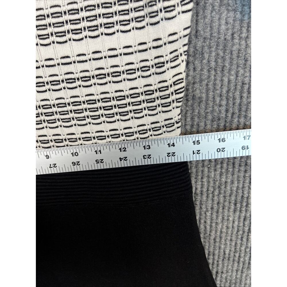 Karl Lagerfeld Womens Knit Fit And Flare Dress Black White Small Preppy Designer - Picture 9 of 10